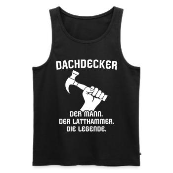 Dachdecker Dachdecken - Männer Premium Bio Tank Top - Schwarz - Vorne - AI Model Male 178 light (178cm)