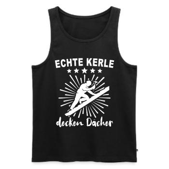 Dachdecker Dachdecken - Männer Premium Bio Tank Top - Schwarz - Vorne - AI Model Male 178 light (178cm)