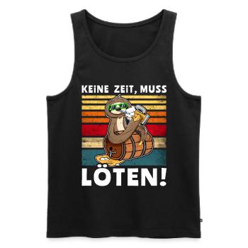 Bier Biersprüche Faultier Saufshirt - Männer Premium Bio Tank Top - Schwarz - Vorne - Michal (187cm)