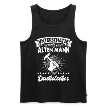 Dachdecker Dachdecken - Männer Premium Bio Tank Top - Schwarz - Vorne - AI Model Male 178 light (178cm)