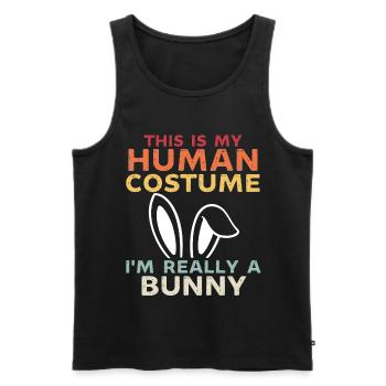C’est mon costume humain je suis vraiment un lapin - Débardeur bio Premium Homme - noir - Devant - AI Model Male 178 light (178cm)