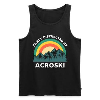 Easily distracted by Acroski - Men's Premium Organic Tank Top - black - Front - AI Model Male 178 light (178cm)