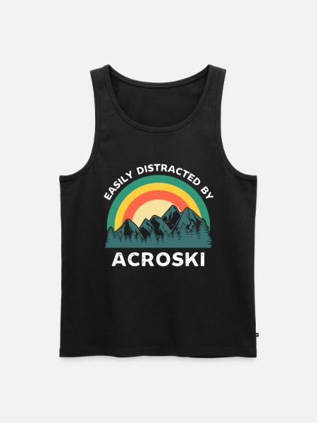 Easily distracted by Acroski - Men's Premium Organic Tank Top - black