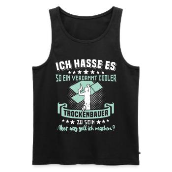 Trockenbauer Trockenbaumonteur Trockenbau - Männer Premium Bio Tank Top - Schwarz - Vorne - AI Model Male 178 light (178cm)
