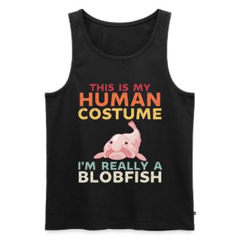 C’est mon costume humain je suis vraiment un blobfish - Débardeur bio Premium Homme - noir - Devant - AI Model Male 178 light (178cm)