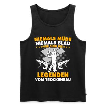 Trockenbauer Trockenbau Trockenbaumonteur - Männer Premium Bio Tank Top - Schwarz - Vorne - AI Model Male 178 light (178cm)