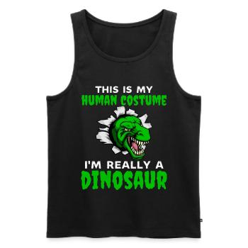 C’est mon costume humain je suis vraiment un dinosaure - Débardeur bio Premium Homme - noir - Devant - AI Model Male 178 light (178cm)