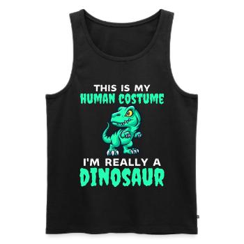 C’est mon costume humain je suis vraiment un dinosaure - Débardeur bio Premium Homme - noir - Devant - AI Model Male 178 light (178cm)