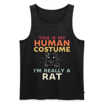C’est mon costume humain je suis vraiment un rat - Débardeur bio Premium Homme - noir - Devant - AI Model Male 178 light (178cm)