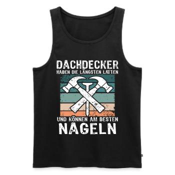 Dachdecker Dachspengler Dachklempner - Männer Premium Bio Tank Top - Schwarz - Vorne - AI Model Male 178 light (178cm)
