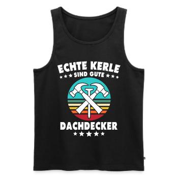 Dachdecker Dachspengler Dachklempner - Männer Premium Bio Tank Top - Schwarz - Vorne - AI Model Male 178 light (178cm)