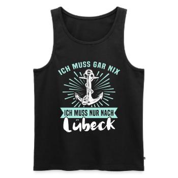 Lübeck Ostsee Lübecker Sprüche - Männer Premium Bio Tank Top - Schwarz - Vorne - AI Model Male 178 light (178cm)