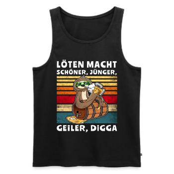 Bier Biersprüche Faultier Digga Saufshirt - Männer Premium Bio Tank Top - Schwarz - Vorne - Michal (187cm)