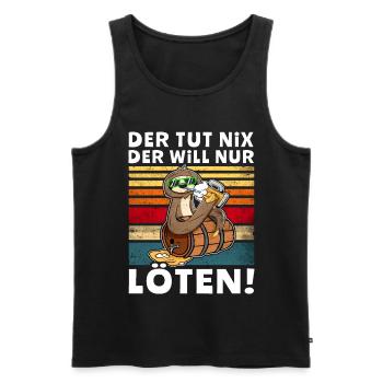 Bier Biersprüche Faultier Saufshirt - Männer Premium Bio Tank Top - Schwarz - Vorne - Michal (187cm)