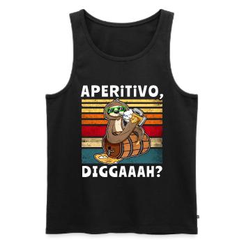 Bier Biersprüche Faultier Saufshirt - Männer Premium Bio Tank Top - Schwarz - Vorne - Michal (187cm)