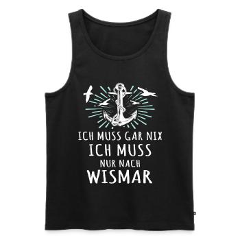 Wismar Ostsee Urlaub - Männer Premium Bio Tank Top - Schwarz - Vorne - Michal (187cm)