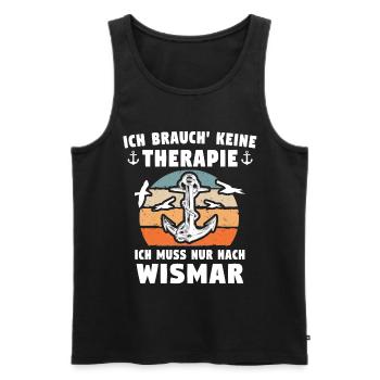 Wismar Ostsee Urlaub - Männer Premium Bio Tank Top - Schwarz - Vorne - Michal (187cm)