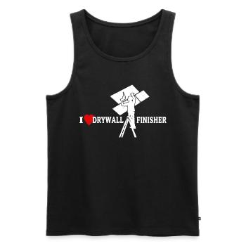 I Love Drywall Love Drywall Builder - Men's Premium Organic Tank Top - black - Front - AI Model Male 178 light (178cm)