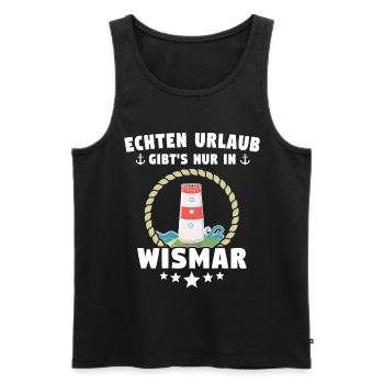 Wismar Ostsee Wismarer Urlaub - Männer Premium Bio Tank Top - Schwarz - Vorne - AI Model Male 178 light (178cm)