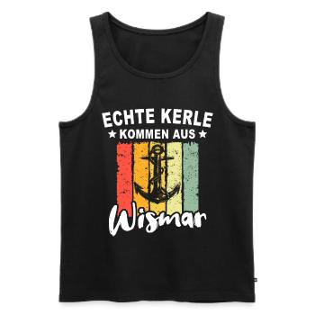 Wismar Ostsee Wismarer Urlaub - Männer Premium Bio Tank Top - Schwarz - Vorne - Michal (187cm)