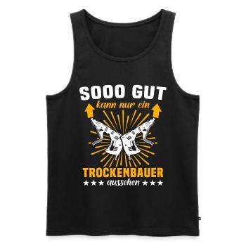 Trockenbauer Sprüche Trockenbau - Männer Premium Bio Tank Top - Schwarz - Vorne - Michal (187cm)