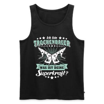 Trockenbauer Sprüche Trockenbau - Männer Premium Bio Tank Top - Schwarz - Vorne - Michal (187cm)