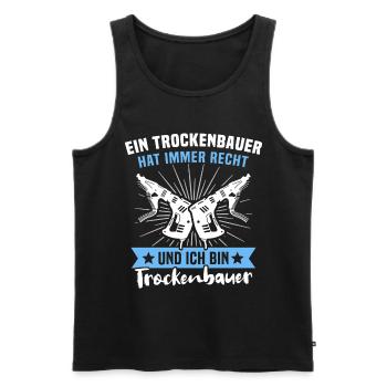 Trockenbauer Sprüche Trockenbau - Männer Premium Bio Tank Top - Schwarz - Vorne - Michal (187cm)