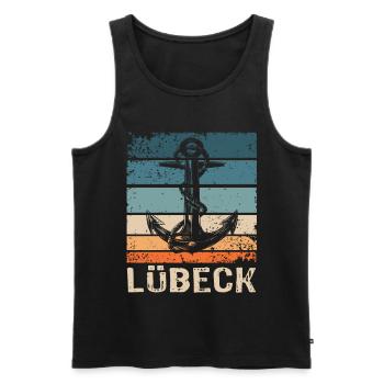 Lübeck Ostsee Sprüche Lübecker - Männer Premium Bio Tank Top - Schwarz - Vorne - AI Model Male 178 light (178cm)