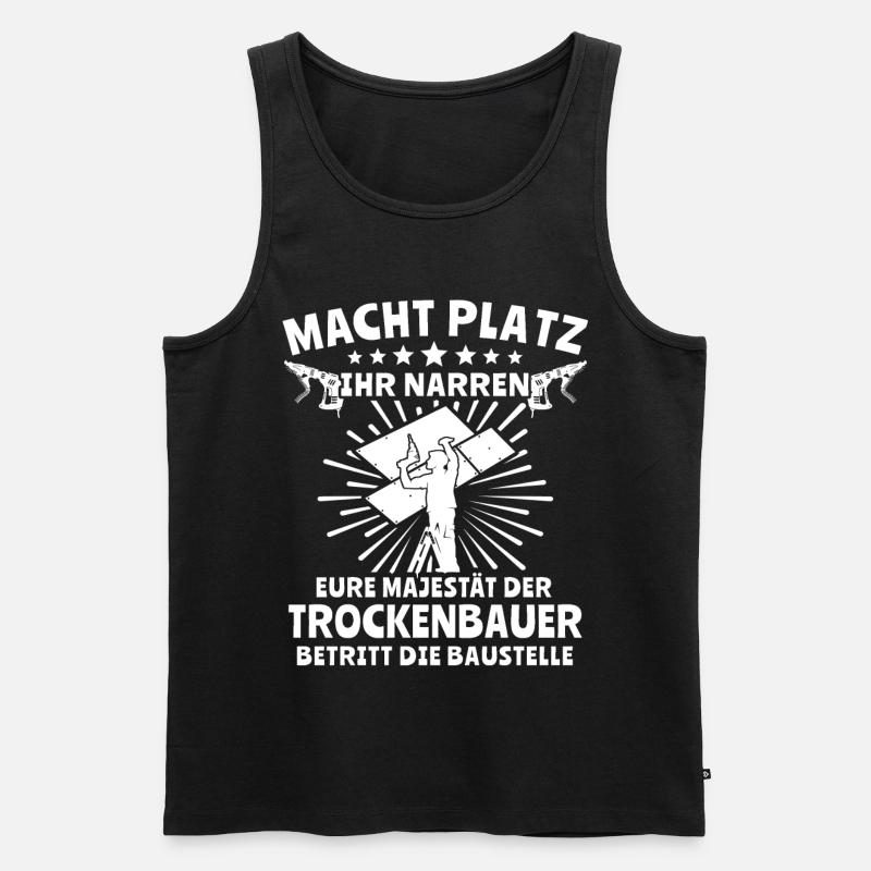 Trockenbauer - Männer Premium Bio Tank Top - Schwarz