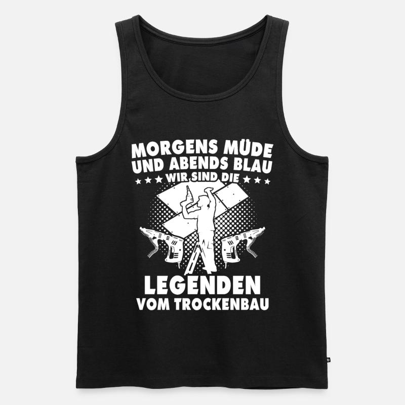 Trockenbauer - Männer Premium Bio Tank Top - Schwarz