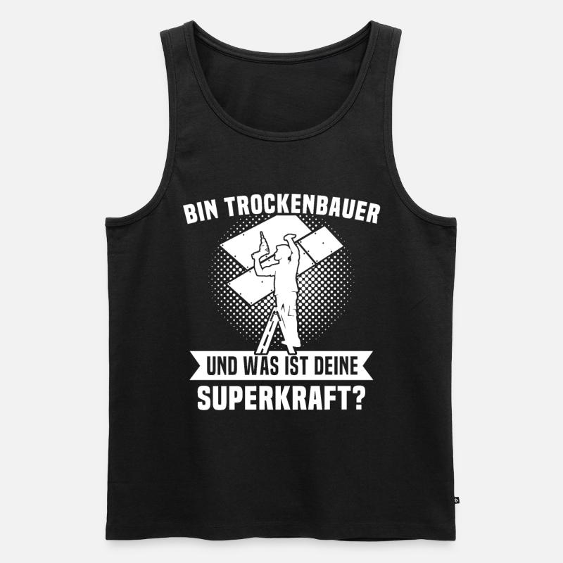 Trockenbauer - Männer Premium Bio Tank Top - Schwarz