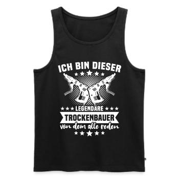Trockenbaumonteur - Männer Premium Bio Tank Top - Schwarz - Vorne - Michal (187cm)