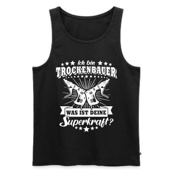 Trockenbaumonteur - Männer Premium Bio Tank Top - Schwarz - Vorne - Michal (187cm)