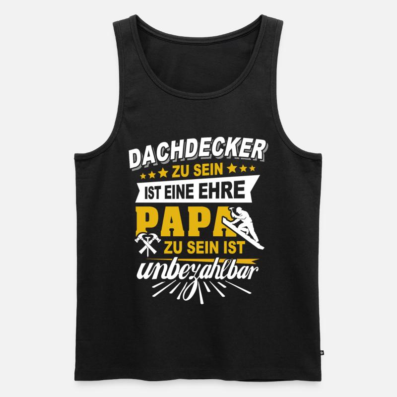 Dachdecker Papa Dachdecken Papas - Männer Premium Bio Tank Top - Schwarz