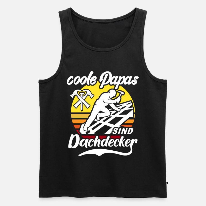 Dachdecker Papa Dachdecken Papas - Männer Premium Bio Tank Top - Schwarz
