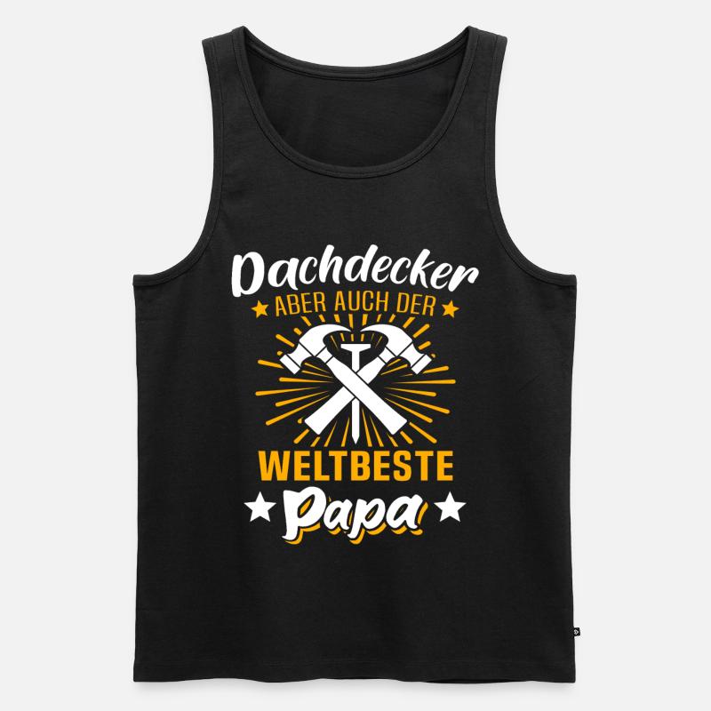 Dachdecker Papa Dachdecken Papas - Männer Premium Bio Tank Top - Schwarz