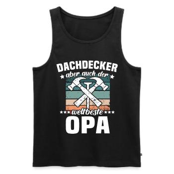 Papa Dachdecker Vater Dachdecken - Männer Premium Bio Tank Top - Schwarz - Vorne - Michal (187cm)