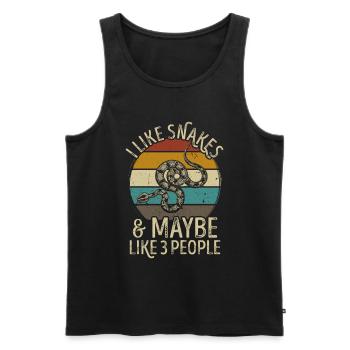 Schlangen Schlange retro vintage lustig Spruch - Männer Premium Bio Tank Top - Schwarz - Vorne - Michal (187cm)