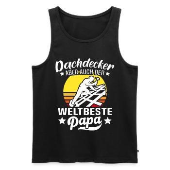 Papa Dachdecker Vater Dachdecken - Männer Premium Bio Tank Top - Schwarz - Vorne - Michal (187cm)