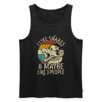 Schlangen Schlange retro vintage lustig Spruch - Männer Premium Bio Tank Top - Schwarz - Vorne - Michal (187cm)
