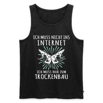 Trockenbauer Sprüche Trockenbau - Männer Premium Bio Tank Top - Schwarz - Vorne - Michal (187cm)