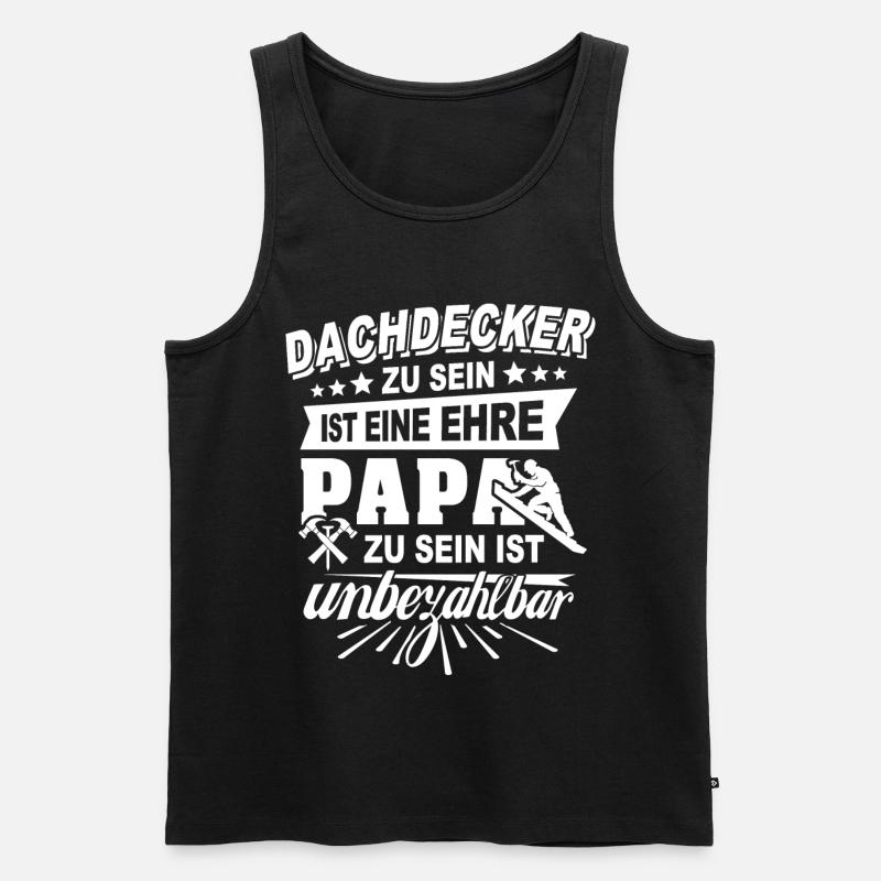 Dachdecker Papa - Männer Premium Bio Tank Top - Schwarz