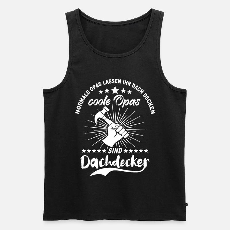 Dachdecker Opa - Männer Premium Bio Tank Top - Schwarz
