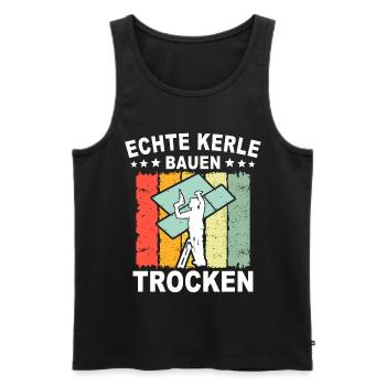 Trockenbauer Trockenbaumonteur Trockenbau - Männer Premium Bio Tank Top - Schwarz - Vorne - Michal (187cm)