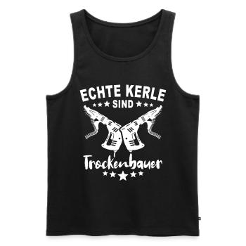 Trockenbauer Trockenbaumonteur Trockenbau - Männer Premium Bio Tank Top - Schwarz - Vorne - AI Model Male 178 light (178cm)