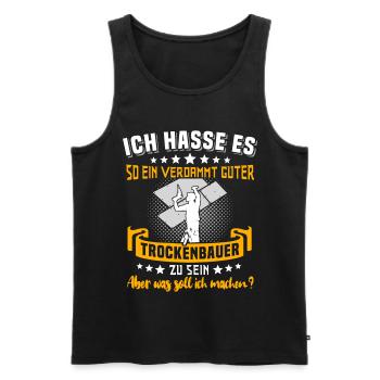 Trockenbauer Trockenbaumonteur Trockenbau - Männer Premium Bio Tank Top - Schwarz - Vorne - AI Model Male 178 light (178cm)