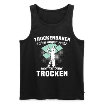 Trockenbauer Trockenbaumonteur Trockenbau - Männer Premium Bio Tank Top - Schwarz - Vorne - AI Model Male 178 light (178cm)