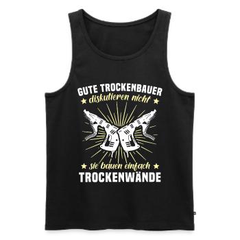 Trockenbauer Trockenbaumonteur Trockenbau - Männer Premium Bio Tank Top - Schwarz - Vorne - AI Model Male 178 light (178cm)