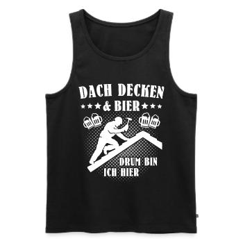 Dachdecker Biertrinker Dachdecken Bier - Männer Premium Bio Tank Top - Schwarz - Vorne - AI Model Male 178 light (178cm)