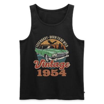 Vintage retro 1954 birthday 1954 - Men's Premium Organic Tank Top - black - Front - AI Model Male 178 light (178cm)